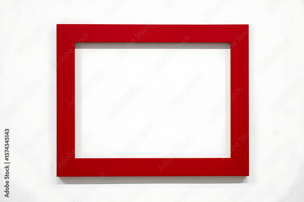 Red Frame on White Background Graphic Design Minimalist Template Red Frame on White Background Graphic Design Minimalist Template