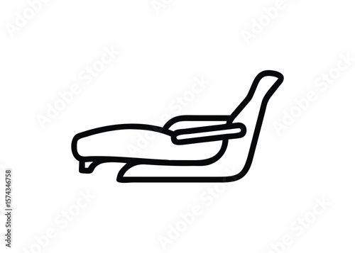 Silhouette of recliner isolated on a white background