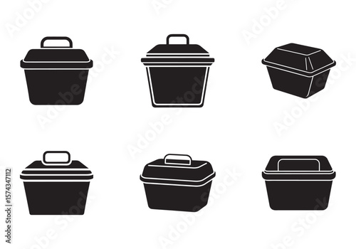 food storage container icon silhouette vector illustration