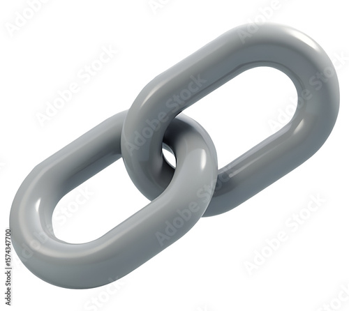 Two interlocked metal links convey strong sense of unity and enduring connection