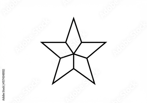 Geometric star shape with internal lines on white background