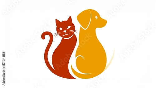 Stylized cat and dog