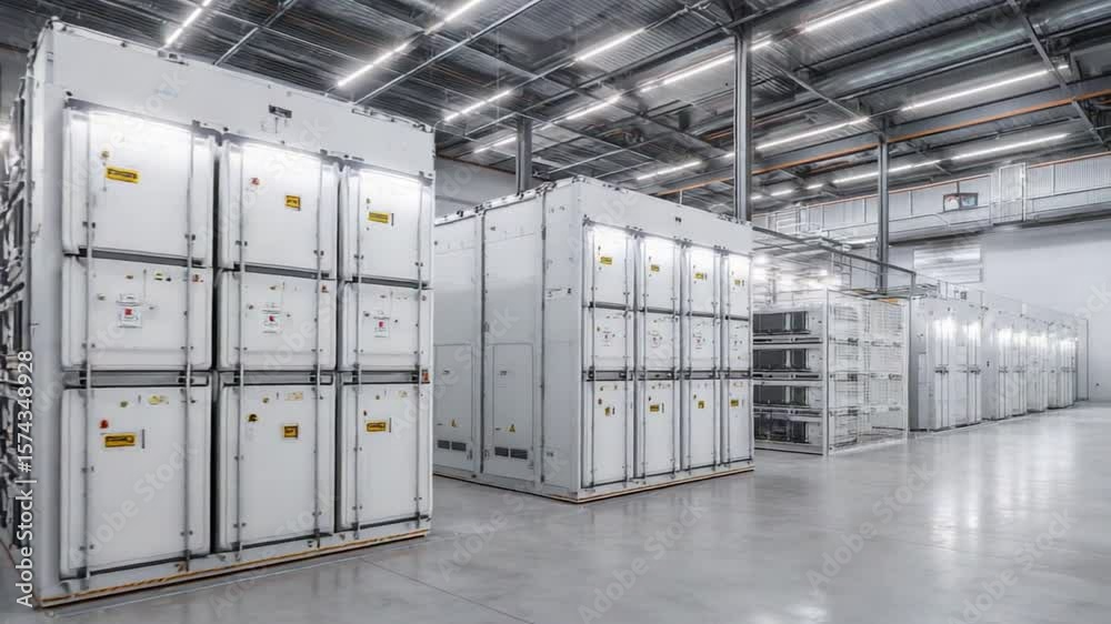 Data Center: Rows of server racks and computing hardware illuminate the digital age, inside a modern data center environment.
