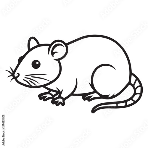 Stylized rodent outline mouse animal