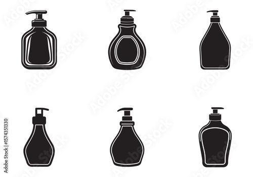 dish soap bottle icon silhouette vector illustration