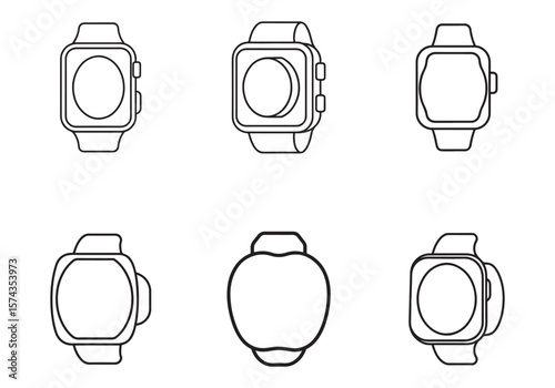 apple watch icon line art vector illustration