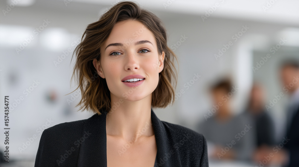 Obraz premium Confident Businesswoman Presenting Project Ideas to Stakeholders