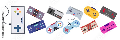 Video Game Console Set Illustration