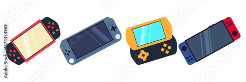 Video Game Console Set Illustration