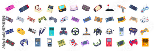 Video Game Console Set Illustration