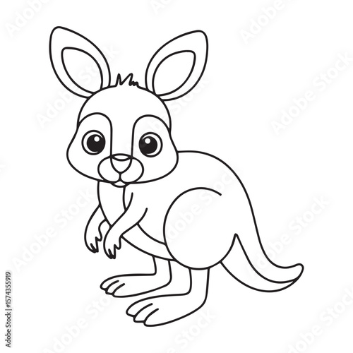 Cute cartoon kangaroo marsupial animal