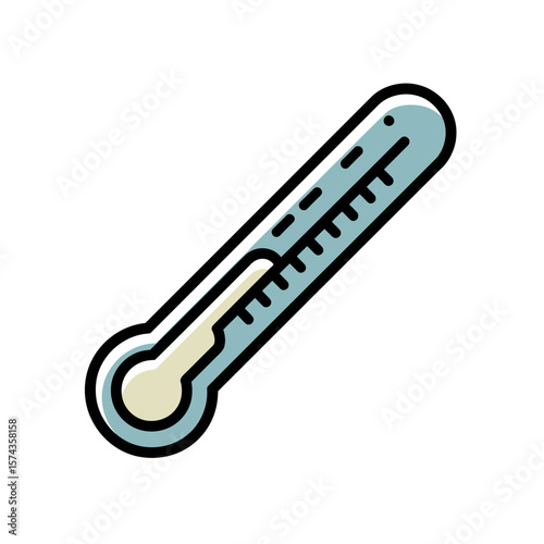 Medical thermometer displays mercury level reading in illness scenario