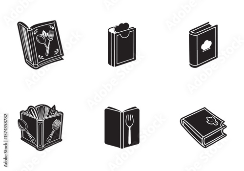 cookbook icon silhouette vector illustration