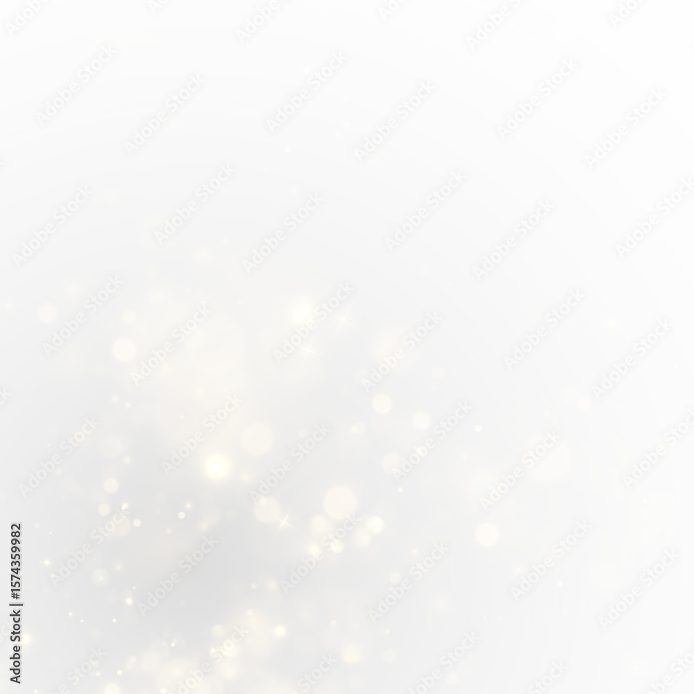 Fototapeta premium Festive gold sparkles, starbursts and shimmering . Glowing particles, warm light and stardust create a luxurious PNG file for holiday and New Year cards.