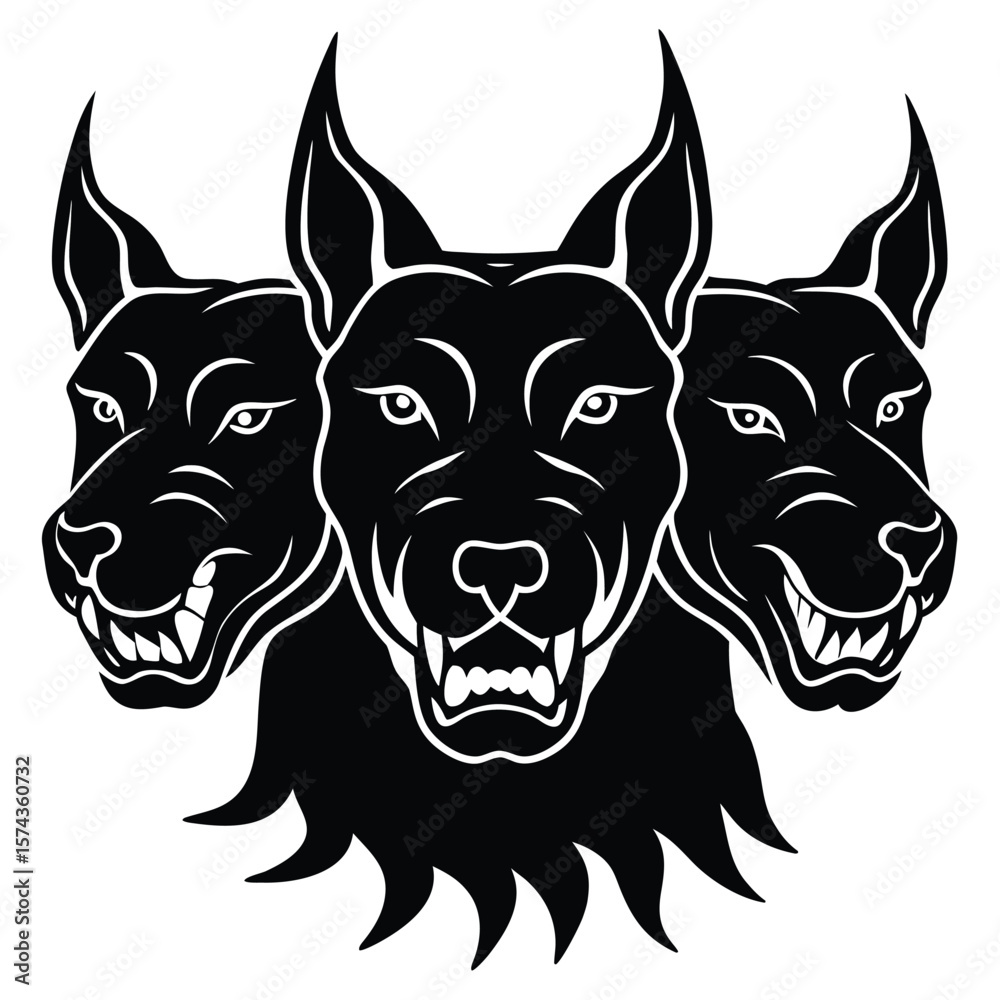 Obraz premium Cerberus three headed hound of hades greek mythology
