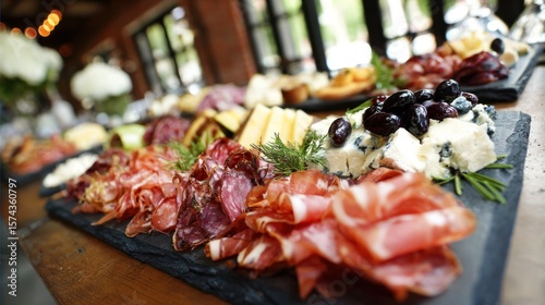 Gourmet charcuterie board display