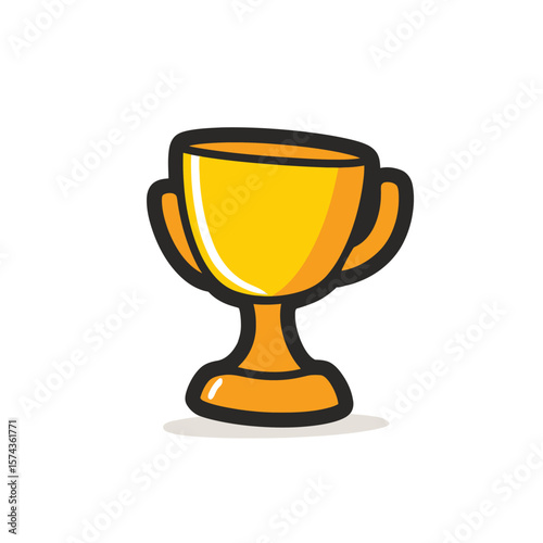 Shiny trophy gleams brightly awarding victory achievement prize isolated