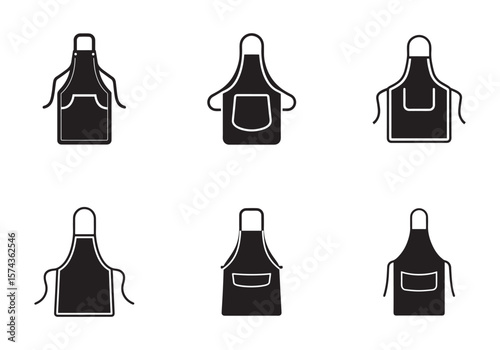 set of apron icon silhouette vector illustration