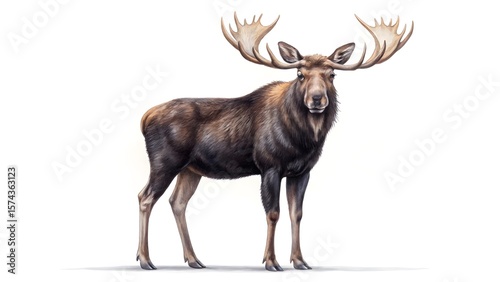 Wallpaper Mural Majestic moose with large antlers stands proudly Torontodigital.ca