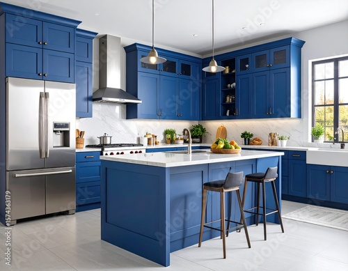 Modern blue kitchen