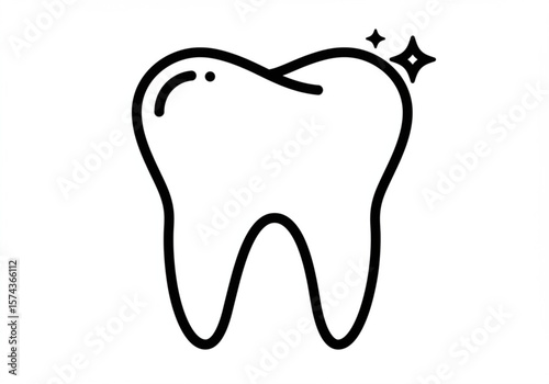 Clean sparkling tooth icon representing dental hygiene and oral health