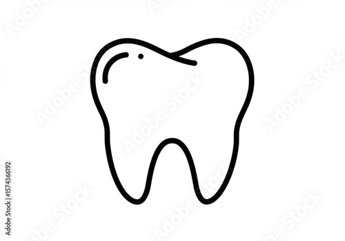 Simple black outline drawing of a healthy tooth on a white background