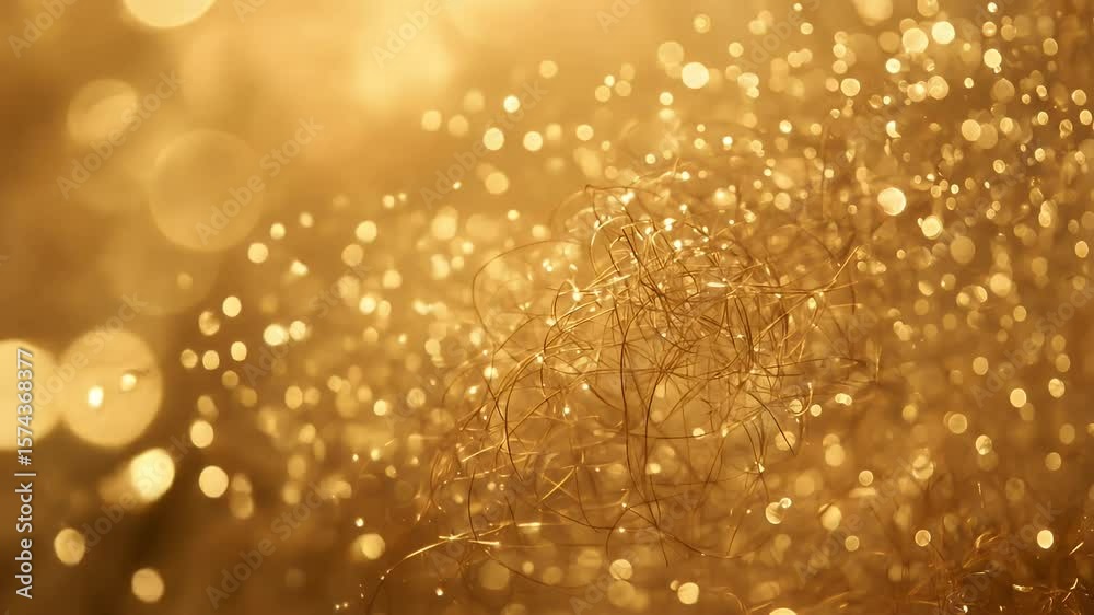 Golden Hour Sparkle Abstract Botanical Background Image