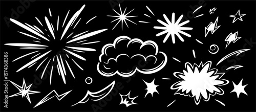 Hand-drawn Fireworks, Stars, and Comic Book Effects
