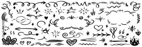 Hand-Drawn Doodle Arrows, Stars, Hearts & Swirls Collection
