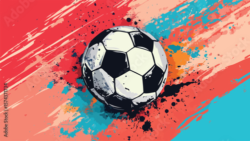 Dynamic Abstract Background with Soccer Ball Football