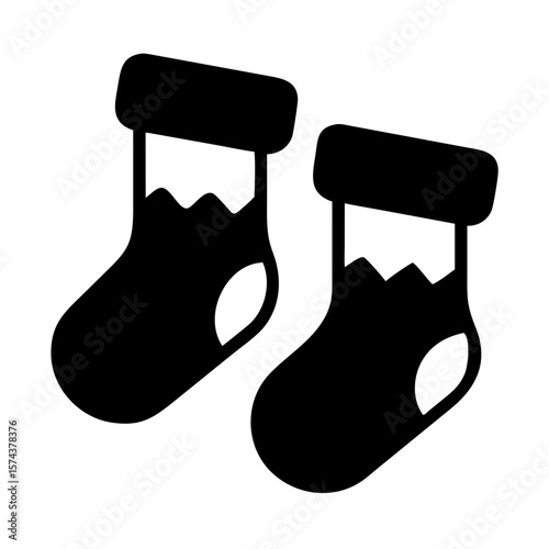 Christmas stocking silhouette by fireplace vector design