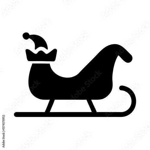 Silhouette of santa's sleigh on roof for christmas holiday