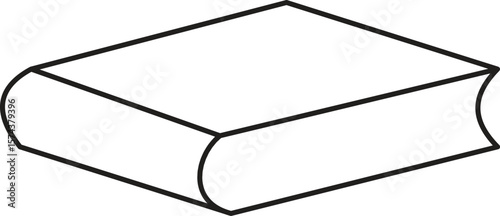 Horizontal book icon showing laid-down novel or storybook with transparent background