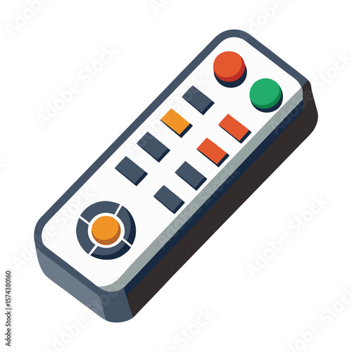 Modern television remote control with buttons for entertainment and navigation