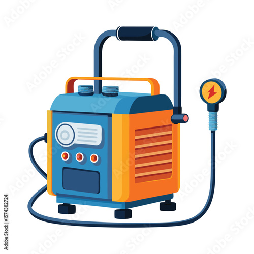 Modern portable generator with electrical plug and handle for power generation