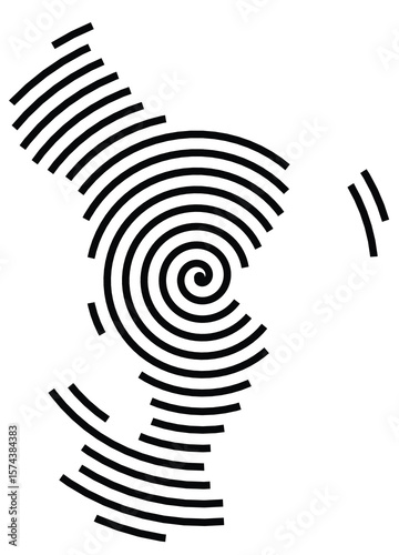 Symbol Map of the Overseas department Mayotte (France) showing the territory with a black spiral line