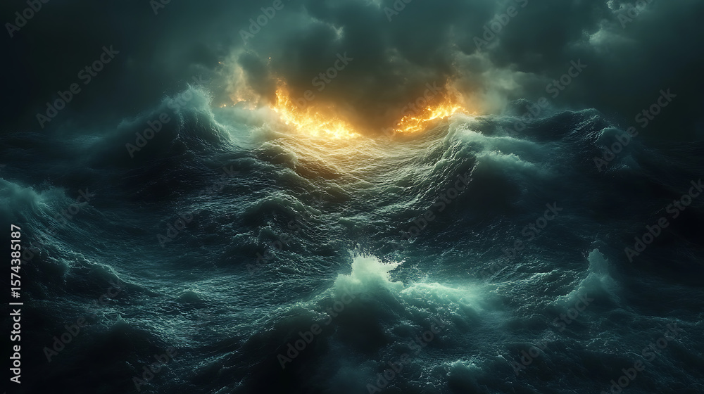 Fototapeta premium Spooky red moon floating in deep cosmic storm sky high resolution picture