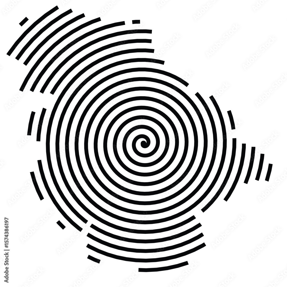 Naklejka premium Symbol Map of the Union Territory Jammu and Kashmir (India) showing the territory with a black spiral line