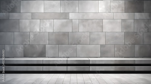 White and gray textured brick wall with rough concrete surface background