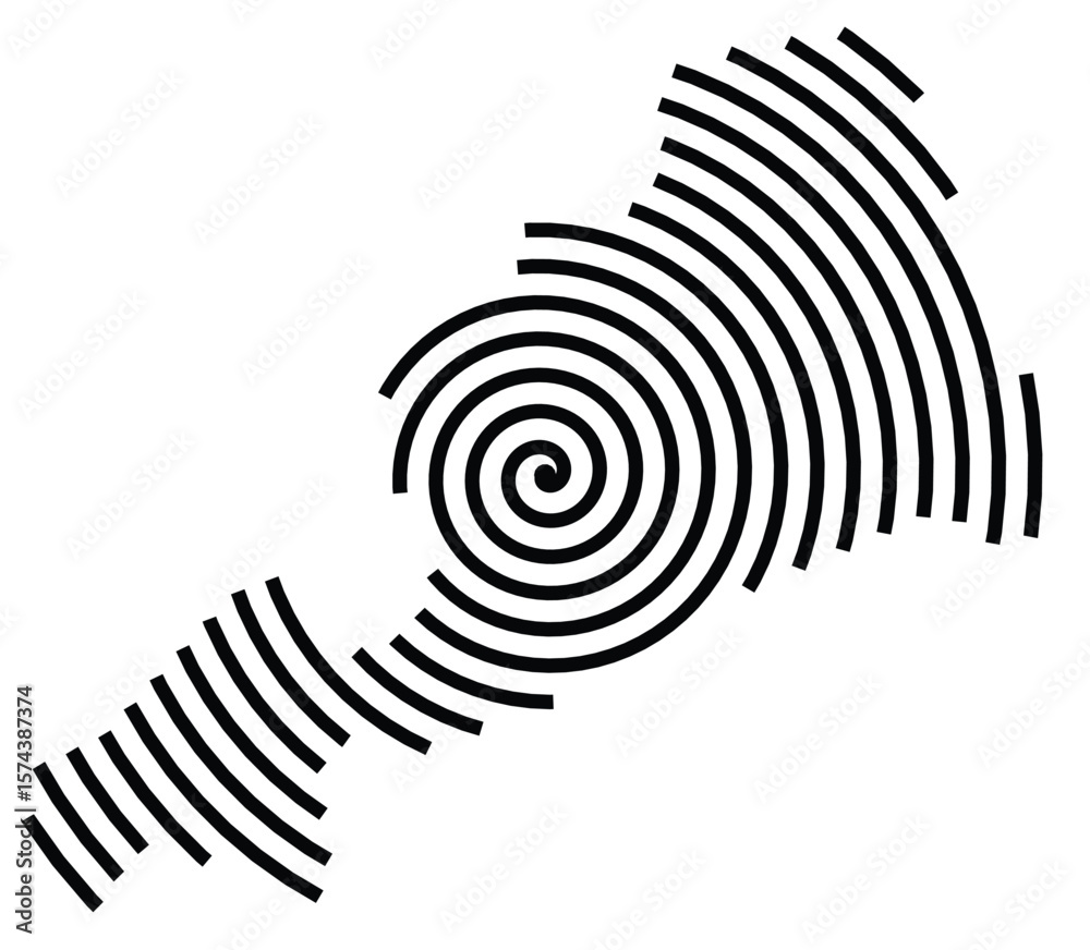 Naklejka premium Symbol Map of the Province Fermo (Italy) showing the territory with a black spiral line