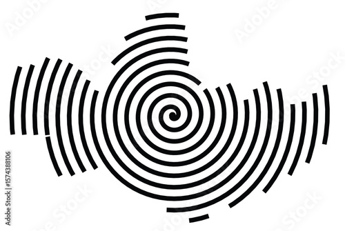Symbol Map of the Province Monza e Brianza (Italy) showing the territory with a black spiral line