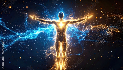Abstract human form radiating energy (1)
