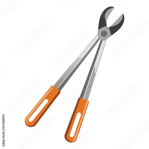 Long handled garden shears for cutting branches and pruning plants