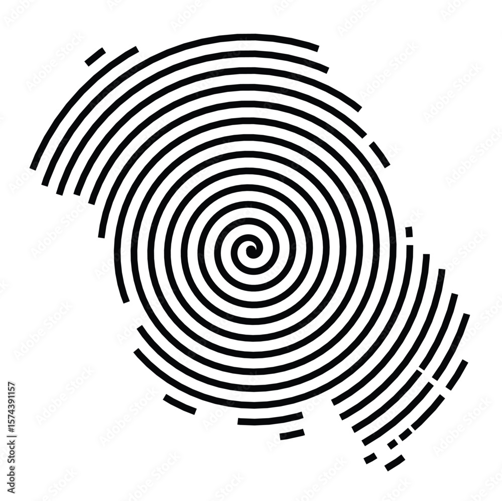 Fototapeta premium Symbol Map of the County Telemark (Norway) showing the territory with a black spiral line