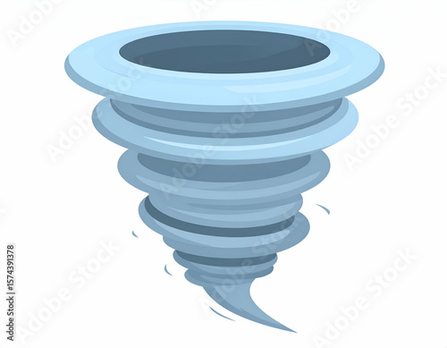 Cartoon Tornado Icon with White Background.
