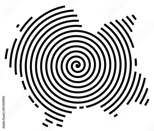 Symbol Map of the Voivodeship or Province Lesser Poland (Poland) showing the territory with a black spiral line