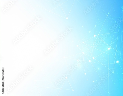Light Blue Digital Network Background with Connecting Dots and Lines