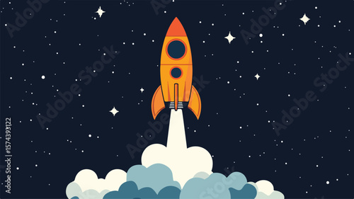 Space Exploration Rocket Graphic Concept for Sci-Fi Designs