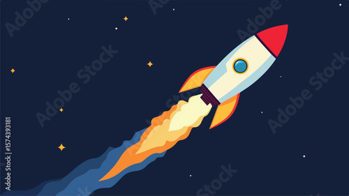 Space Exploration Rocket Graphic Concept for Sci-Fi Designs