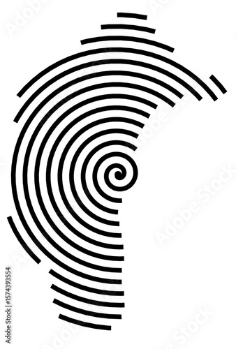 Symbol Map of the Territory Australian Capital Territory (Australia) showing the territory with a black spiral line